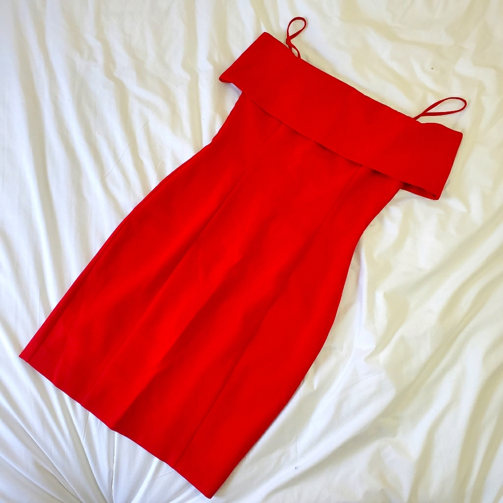 💃Red Off the Shoulder Dress